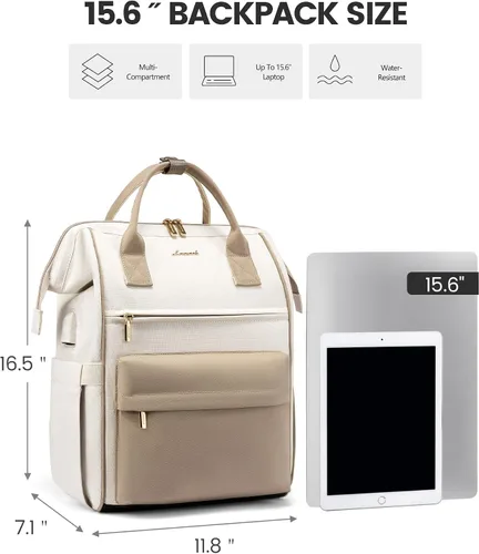 Miniatura 2 de LOVEVOOK Mochila para computadora portátil para mujer, mochila bolso, mochila de viaje de gran capacidad, bolsa de enfermera, bolsa para laptop