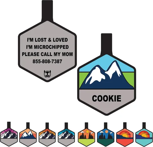 Miniatura 7 de Placa de Identificación Silenciosa para Perro Personalizada con 5 Líneas de Grabado Profundo Personalizado, Etiqueta de Identificación con Nombre