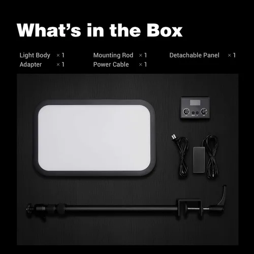 Miniatura 9 de Godox Luz de llave ES45, luz de video LED con soporte de escritorio extensible, control inalámbrico 2.4G, 0-100% de brillo y temperatura