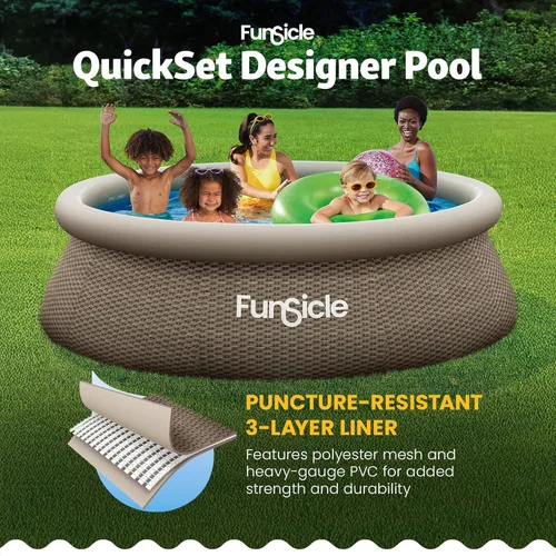 Miniatura 4 de Funsicle Quickset Designer - Piscina redonda sobre el suelo de 10 x 30 pulgadas, con bomba de filtro FiltraBoost de 400 GPH, cartucho de filtro tipo