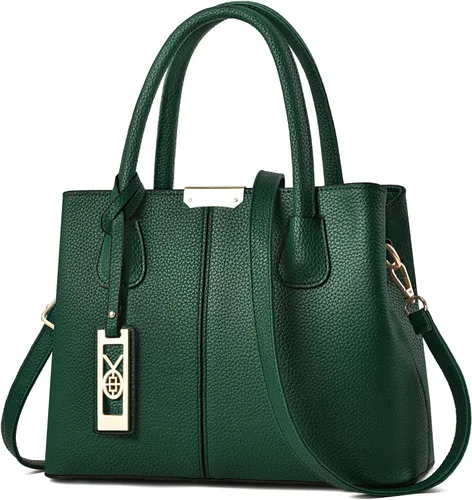 Miniatura 15 de CHICAROUSAL Monederos y bolsos de mano para mujer, bolsos cruzados de cuero, bolso de hombro para mujer A Grey Black