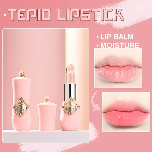 Miniatura 5 de BestLand Juego de 3 Piezas/Set de Lápiz Labial de Gelatina de Flores Cambio de Temperatura Hidratante de Larga Duración Bálsamo Nutritivo Cambio