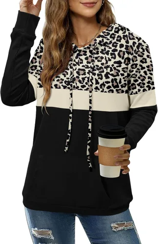 Miniatura 2 de Angerella - Suéteres con capucha para mujer, diseño con estampado de camuflaje y leopardo, con cordón ajustable y bolsillo
