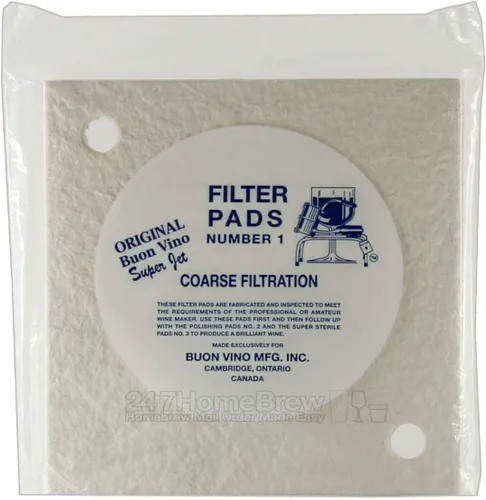 Buon Vino Super Jet - Almohadillas de filtro para purificador de vino, 1 unidad (paquete de 3), filtros gruesos #1 para sedimentos, suministros de