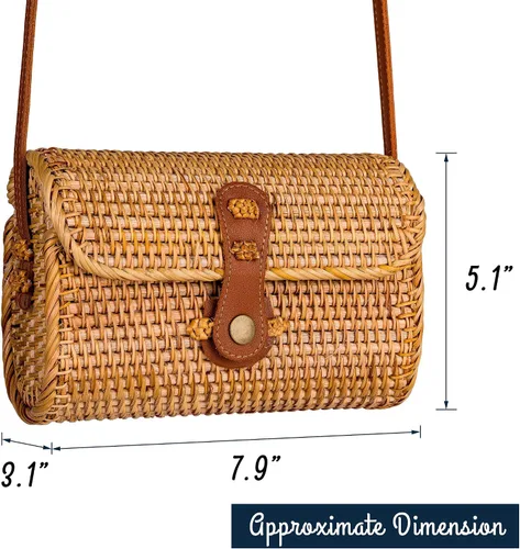 Miniatura 3 de Natural NEO Phone Straw Bag Crossbody Small Boho Purse Rattan For Women Shoulder Crossbody Necessities Bags Wicker Summer