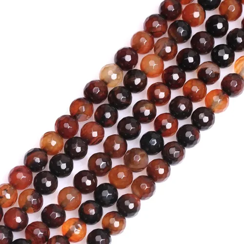 Miniatura 35 de GEM-Inside - Cuentas sueltas de cornalina roja naranja facetada de 0.236 pulgadas (0.236 in), cuentas de energía natural para hacer joyas, redondas