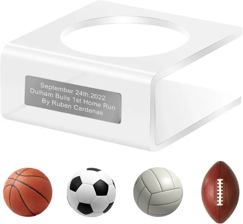 Miniatura 8 de Soporte de bola de acrílico personalizable - Soporte de exhibición para baloncesto, fútbol, rugby, voleibol, fútbol, soporte de pelota con autógrafo
