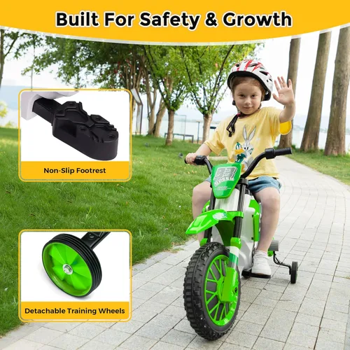 Miniatura 4 de TOBBI Motocicleta Eléctrica para Niños 12V Bicicleta de Tierra Juguete de Montar Motocicleta a Batería Vehículos Motorizados para Niños Todoterreno