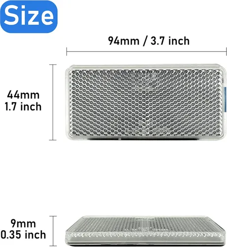 Miniatura 4 de Reflector autoadhesivo rectángulo 94X44mm seguridad impermeable pegar en árboles de buzón de entrada Blanco