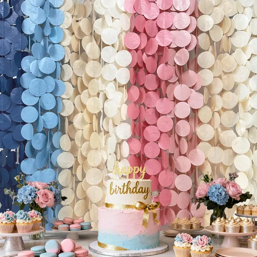 Miniatura 21 de Decoración para fiestas: telón de fondo amarillo degradado y papel de seda para cumpleaños, baby shower y más