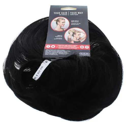 Style-a-Do/Mini-Do Duo Pack Color R2 EBONY - HairDo Juego de 2 envolturas para el cabello Tru2Life resistentes al calor, sintético, formal, postizo
