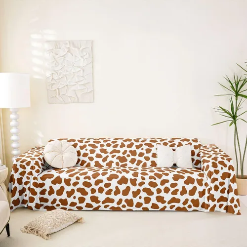 Miniatura 22 de Erosebridal Funda protectora para sofá, diseño de vaca lechera, diseño de vaca verde manzana, funda acolchada para sofá de animales occidentales