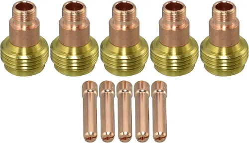 Miniatura 9 de RIVERWELD TIG Stubby Gas Lens 17GL040 0.040" y 0.039 in Orifice Fit SR WP 17 18 26 TIG Antorcha de soldadura 3pk