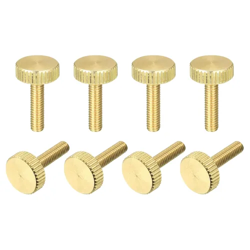 Miniatura 13 de uxcell Tornillos moleteados para pulgar, pernos planos de latón M3x10mm, sujetadores para PC, electrónicos, mecánicos, 8