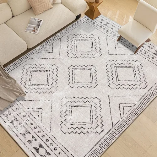 Miniatura 16 de ILANGO Alfombras de Área de Yute para Exteriores, Alfombras Tejidas Lavables para Patio 5'x7', Alfombras Naturales de Estilo Rústico para Áreas