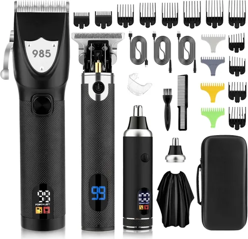Saoilli Cortadora de pelo profesional para hombres, recortadora de barba para hombres, juego de recortadora de pelo para nariz, afeitadoras