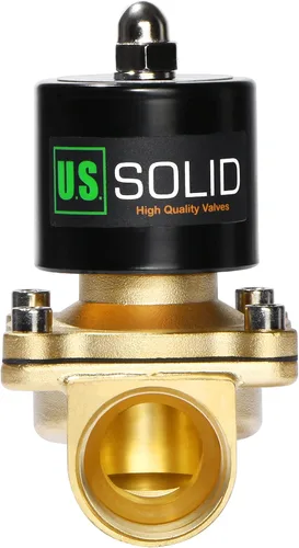 Miniatura 2 de U.S. Solid 1" Válvula electromagnética eléctrica de latón 24VAC Normalmente cerrado VITON aire no potable combustible del agua