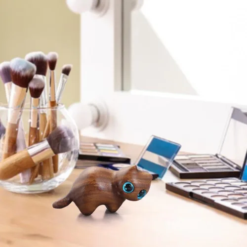 Miniatura 6 de gofidin Gato tallado en madera hecho a mano, gatito tallado a mano, estatua de madera, estatua de gato, manualidades, estatuas conmemorativas