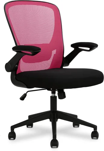 Miniatura 8 de Silla de oficina en casa, silla de escritorio ergonómica con soporte lumbar ajustable y reposabrazos abatibles, silla de computadora de malla