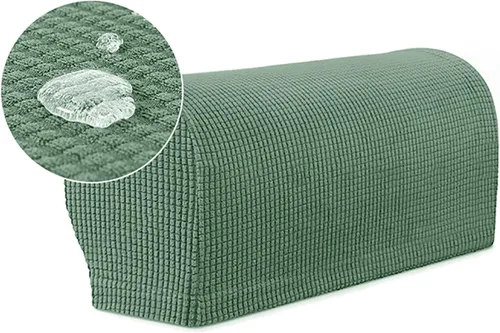Miniatura 13 de 1 par de fundas elásticas para reposabrazos de sofá, fundas lavables para sillón, extraíbles a prueba de polvo, protector de sofá para brazos, Negro