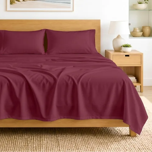 Miniatura 53 de SGI bedding Sábanas de Algodón Egipcio 100% Tamaño Full XL – Juego de Sábanas de 600 Hilos, Suaves, Frescas, Bolsillo Profundo de 16", Ropa de Cama
