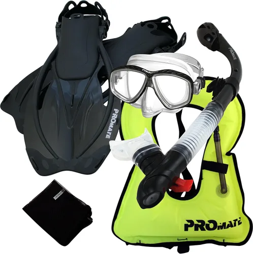 Miniatura 5 de Promate Chaleco de buceo Máscara de purga Aletas de snorkel seco Juego de bolsa de malla