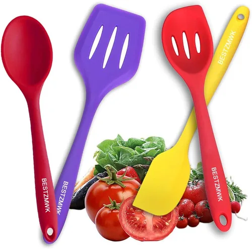 Miniatura 4 de Juego de utensilios de cocina – 11 utensilios de cocina – Utensilios de cocina de silicona coloridos – Utensilios de cocina antiadherentes