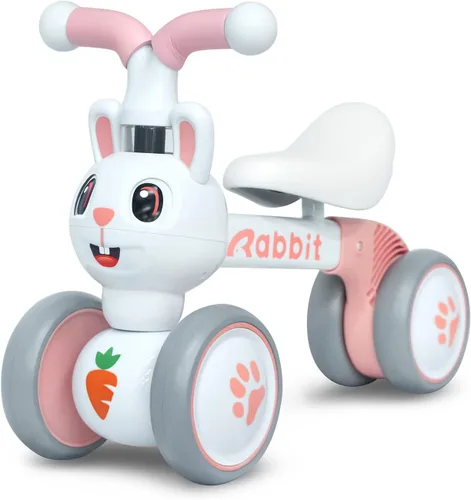 YGJT Juguetes de bicicleta de equilibrio para bebés para niñas de 1 año, regalos de primer cumpleaños para niños de 10 a 36 meses, sin pedal, 4