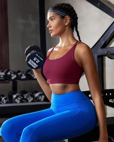 Miniatura 150 de Brasieres deportivos para mujer, con relleno, tipo camiseta sin mangas, sexis, con espalda cruzada, de alto impacto, largos, ideales para practicar