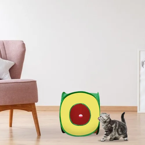 Miniatura 5 de Andiker Túnel para gatos, tienda de campaña plegable cuadrada colorida para gatitos que combina con la mayoría de tubos para gatos, tienda