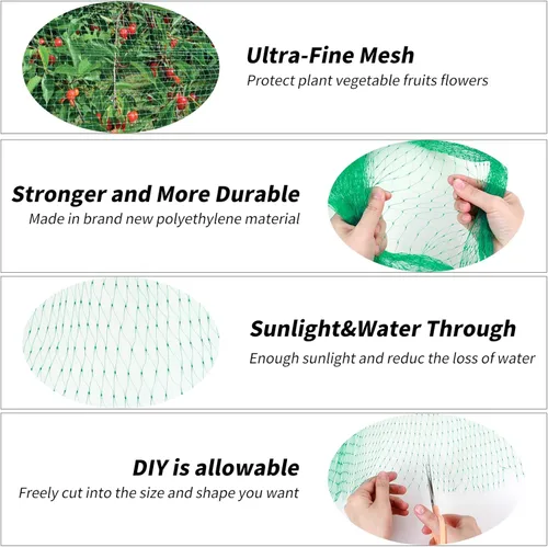 Miniatura 4 de Kikhope Red antipájaros, red para plantas de jardín de 13 x 20 pies para proteger verduras, plantas y árboles frutales de aves y animales Anti