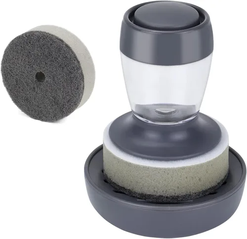 Miniatura 8 de DAPOWER Cepillo para platos con dispensador de jabón, cepillo de fregado de cocina para platos, ollas, sartenes, limpieza de fregadero, fregador