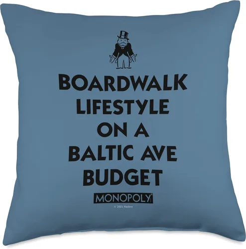 Miniatura 5 de Monopoly Boardwalk Lifestyle, Baltic Ave - Almohada económica, 16 x 16 pulgadas, multicolor