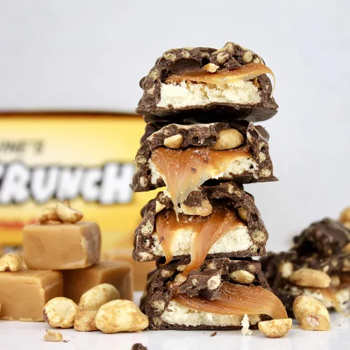 Miniatura 6 de FITCRUNCH Barras de proteínas tamaño aperitivo, diseñadas por Robert Irvine, la única barra horneada de 6 capas del mundo, solo 0.11 onzas de azúcar