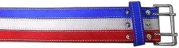 Miniatura 3 de Ader - Cinturón de cuero para levantamiento de pesas, 4 pulgadas, rojo/blanco/azul