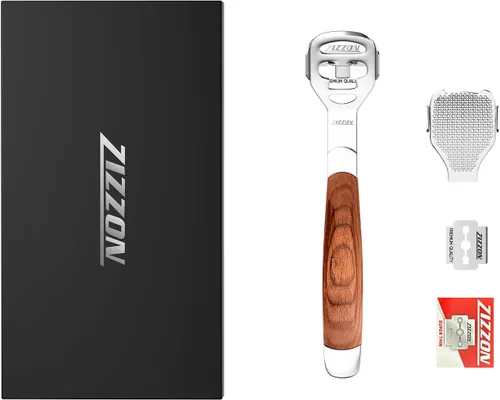 Miniatura 8 de ZIZZON Cuidado de los pies, herramienta de pedicura, removedor de callos con afeitadora, removedor de piel dura con mango de madera, 10 hojas ZIZZON