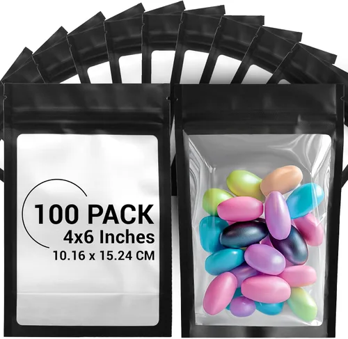 Miniatura 14 de COLSEN – Paquete de 100 bolsas planas herméticas resellables de mylar (tereftalato de polietileno/PET) metalizado, de 3 x 4 pulgadas