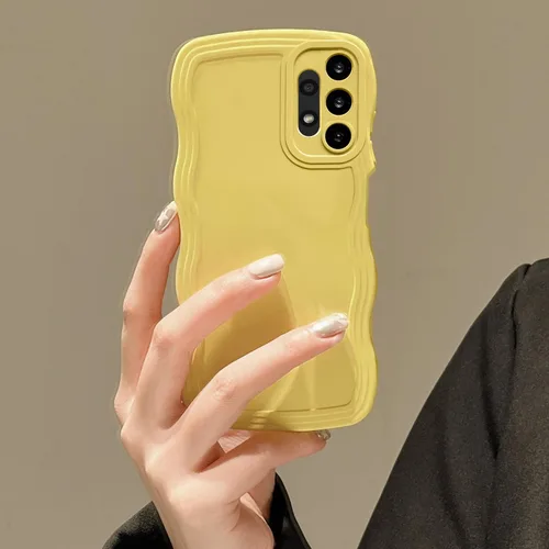 Miniatura 40 de UEEBAI Funda de silicona con marco de ola para Samsung Galaxy S22 5G, funda de teléfono con marco de ola linda, ajuste delgado, amortiguador de Negro