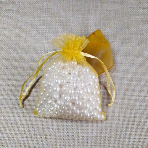 Miniatura 2 de 50 bolsas de organza de regalo con cordón dorado de 4 x 6 pulgadas para baby shower, Navidad, cumpleaños de niñas, recuerdos de fiesta, boda, Oro 4