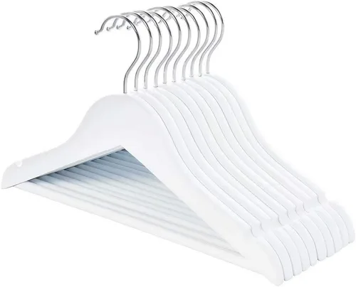FairyHaus Perchas de madera para el armario, perchas de madera para niños para almacenamiento de ropa, perchas para abrigos con gancho giratorio de