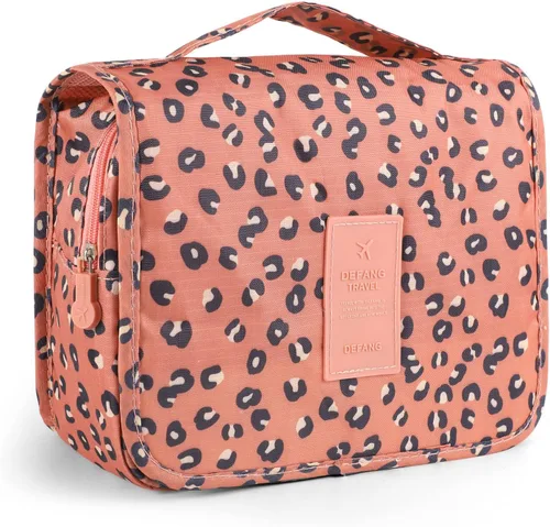 Miniatura 9 de Pengxiaomei Neceser para mujer, bolsa de cosméticos impermeable para colgar, bolsa portátil de maquillaje de viaje, bolsa de baño con asa Beige