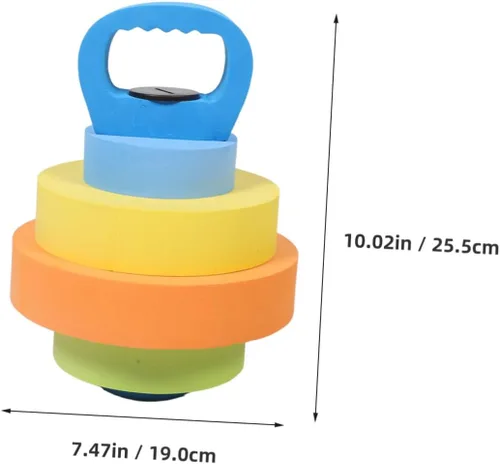 Miniatura 2 de Abaodam 1 par de mancuernas de agua ajustables de Eva para gimnasia ligera flotante para natación, preescolar, ejercicios de brazo, mancuernas