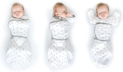 Miniatura 12 de SwaddleDesigns Saco Envolvente Omni de 6 Vías con Brazos Arriba para Recién Nacido, Más Opciones para Calmar el Reflejo de Sobresalto, Mejora