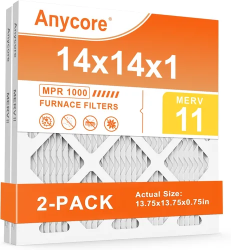 Miniatura 12 de Filtro de aire de 14 x 14 x 1 pulgadas, paquete de 4 filtros de aire plisados MERV 11 HVAC para horno de CA para oficina en casa MPR 1000 FPR 7