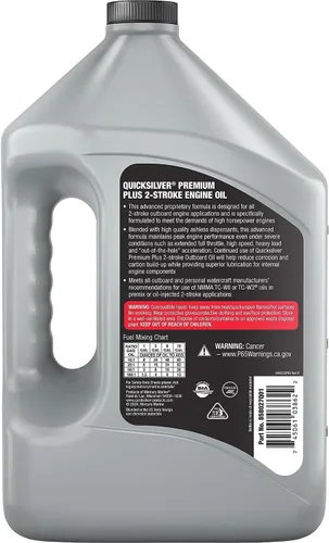 Miniatura 4 de Quicksilver Premium Plus - Aceite de motor marino de mezcla sintética de 2 tiempos, 1 galón
