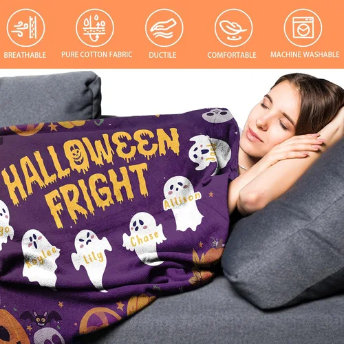 Miniatura 5 de Youltar Regalos temáticos de Halloween, manta de Halloween personalizada con nombre, regalos personalizados de Halloween para mujeres, hombres