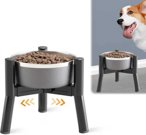 Miniatura 11 de Soporte Ajustable Elevado para Cuenco de Perros de 7-10.6" de Diámetro para Comida y Agua - Comedero Elevado de 11" de Altura para Mejorar