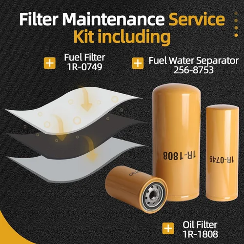 Miniatura 6 de 1R-1808 1R-0749 256-8753 Kit de filtros (juego de 3), filtro de combustible/filtro de aceite/separador de agua para motor Caterpillar Cat