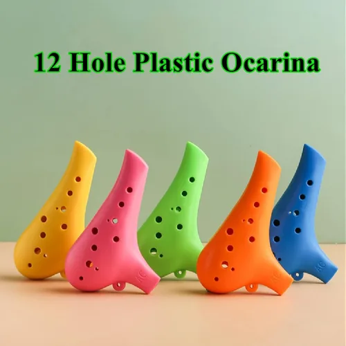 Miniatura 7 de Aestivate Instrumento Ocarina de plástico Ocarina 12 Agujeros Ocarina Alto C 12 Agujeros Instrumento Ocarina Fácil (amarillo)