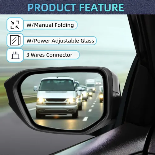 Miniatura 4 de KAKSEY Espejo eléctrico para puerta del lado del pasajero derecho compatible con Honda Civic Sedan Hatchback 2022 2023 2024 2025 con vidrio